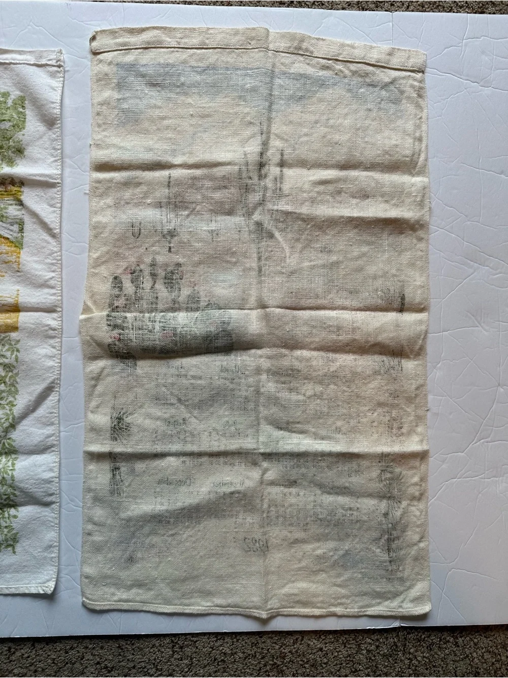 Vintage Lot Of 2 Hanging 1980’s Calendar Tea Towels 1980 & 1982 Bridge Desert